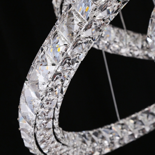 Żyrandol kryształowy RING 50x30cm - cały w kryształach K010